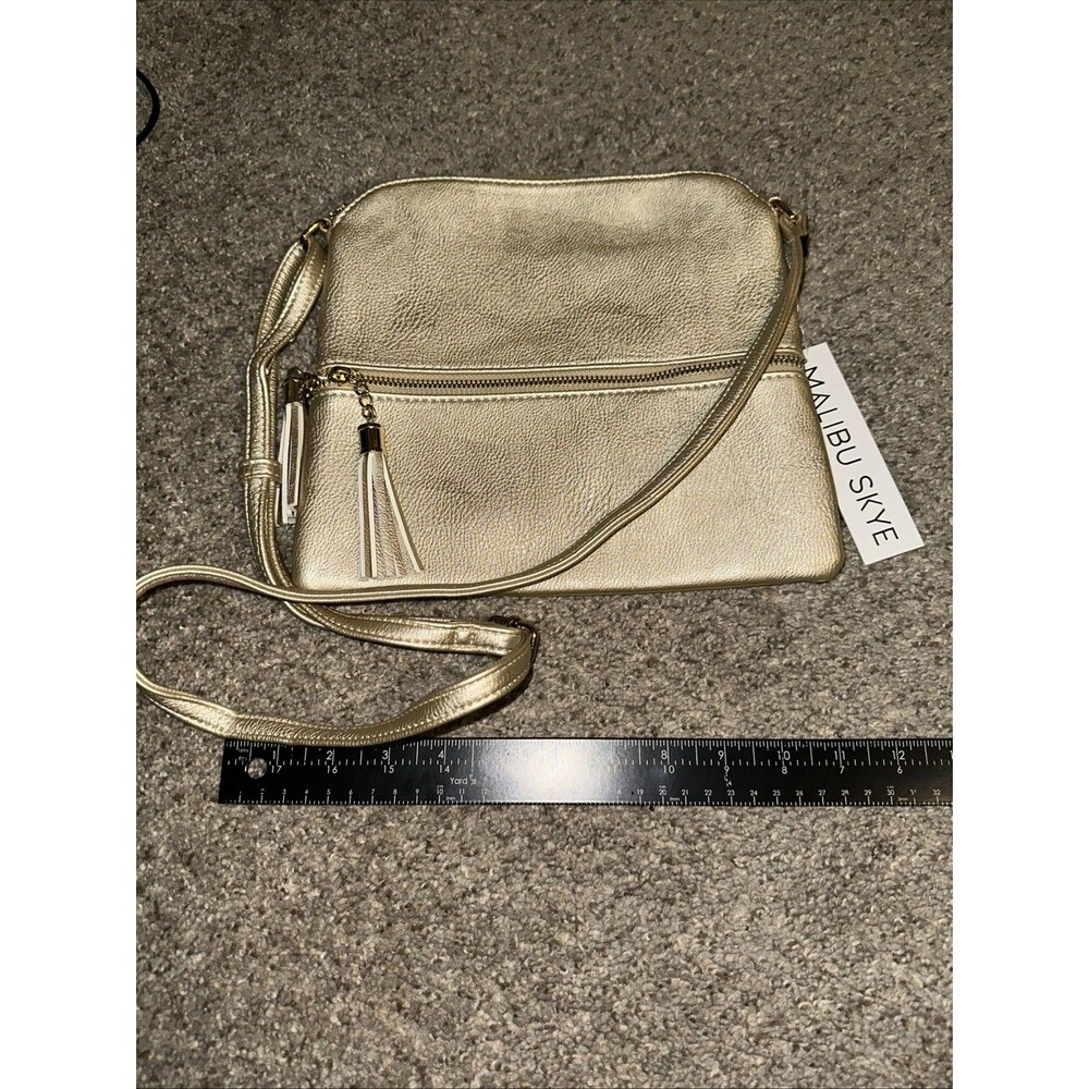 NWT MALIBU SKYE Anna Tassel Crossbody Bag - Gold Boho. Preppy.